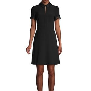 NEW Karl lagerfeld Paris Aline collar black dress NWT